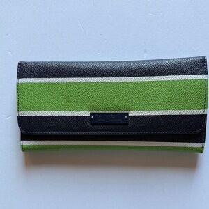 Vera Bradley Navy and Green Striped Wallet